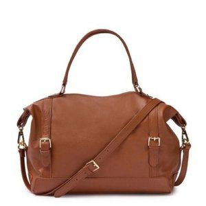Ora Delphine  Adele Brown Leather Satchel